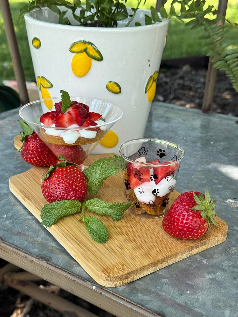 Strawberry dog dessert treats with fresh fruit from Missy Liu’s Canine Kitchen in Farmington, Arkansas