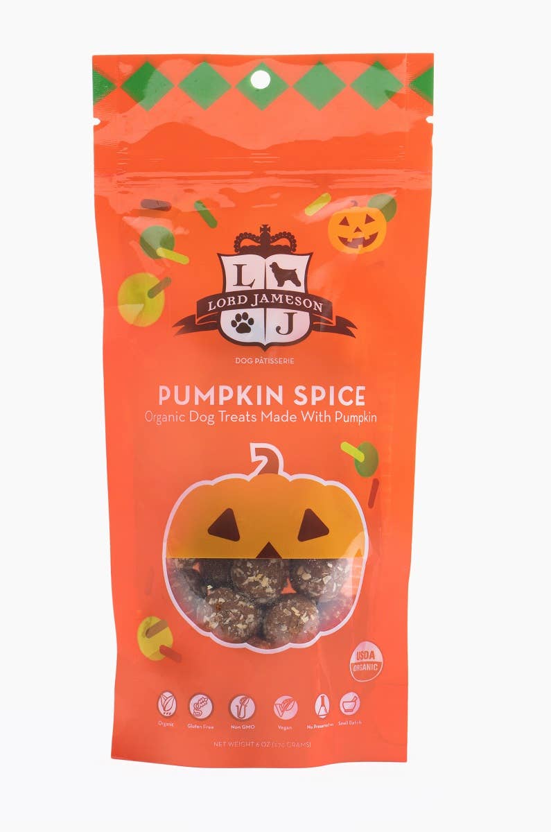 Lord Jameson Pumpkin Spice Organic Dog Treats POP Pouch 12pc