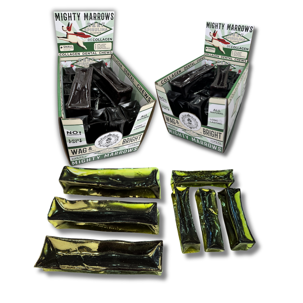 Mighty Marrows Collagen Dental Chew - Spirulina Beef -3 Size: Large