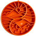 Sun and Moon eTray - Shallow Slow Feeder Dog Bowl for Enrichment | USA Made: Orange