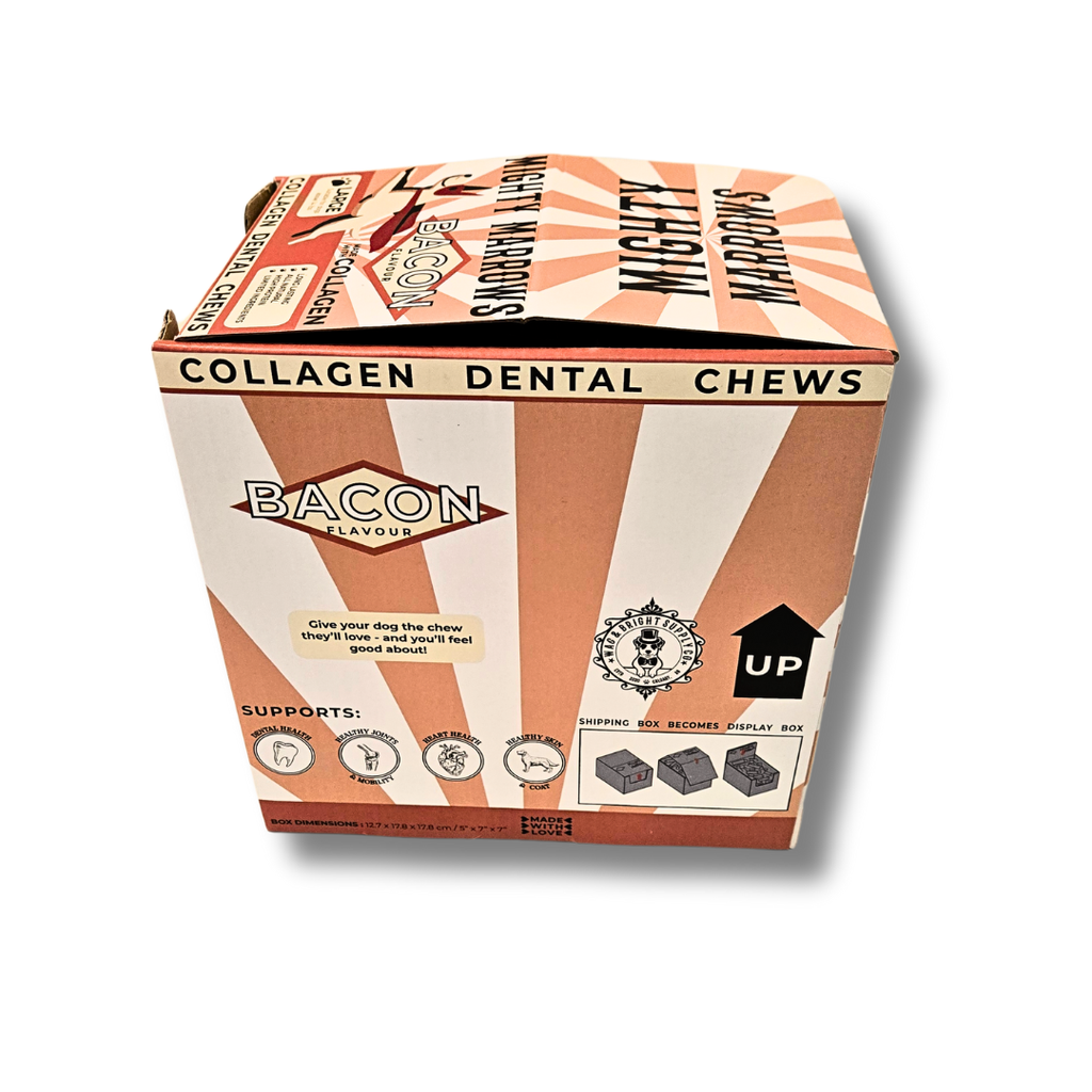 Mighty Marrows Collagen Dental Chew - Bacon - 3 Sizes: Large