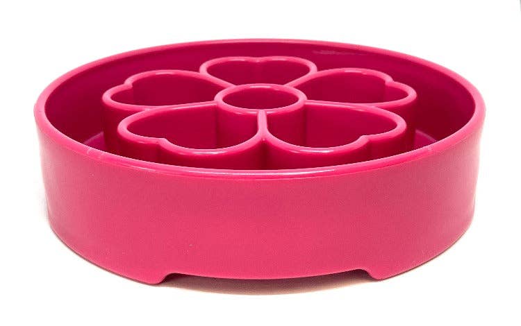 Flower eBowl Deep Slow Feeder Dog Bowl for Enrichment | USA Made: Flower Bowl - Pink