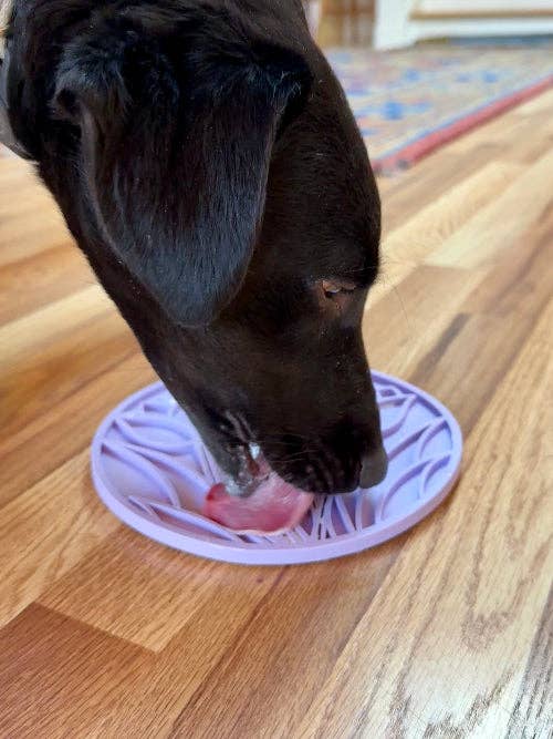 Tulip Design eMat - Enrichment Lick Mat For Dogs and Cats - With Suction Cups | USA Made: Purple