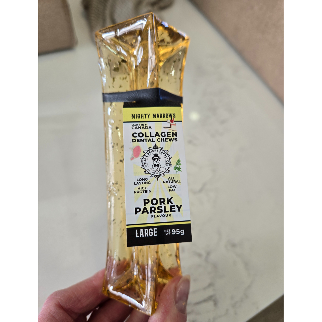 Mighty Marrows Collagen Dental Chew - Pork Parsley - SM/LG: Small