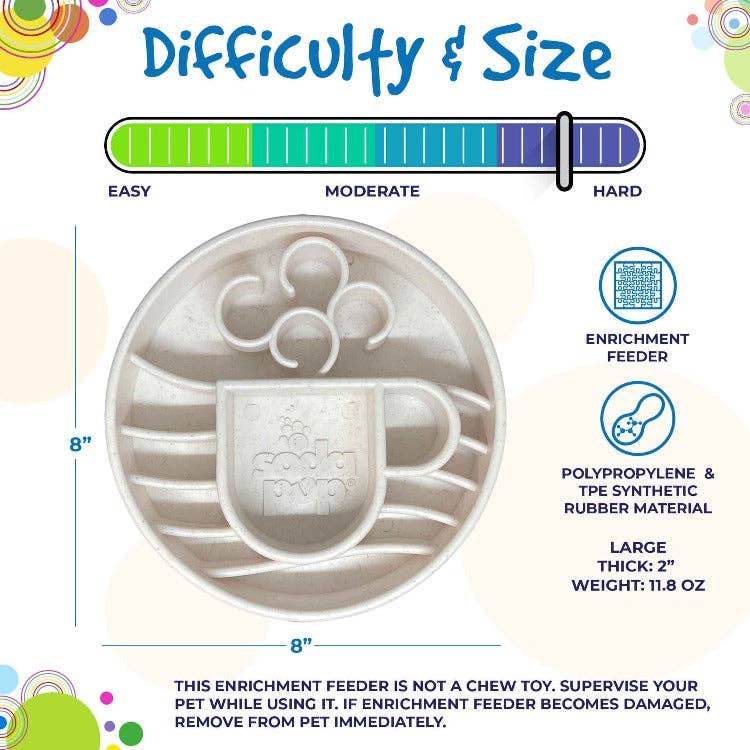 Java eBowl Deep Slow Feeder Dog Bowl for Enrichment | USA Made: Coffee Bean