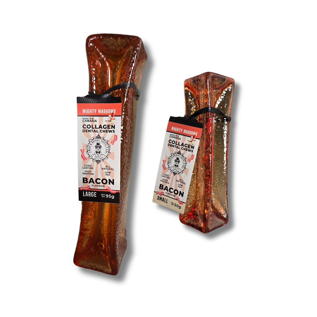 Mighty Marrows Collagen Dental Chew - Bacon - 3 Sizes: Large