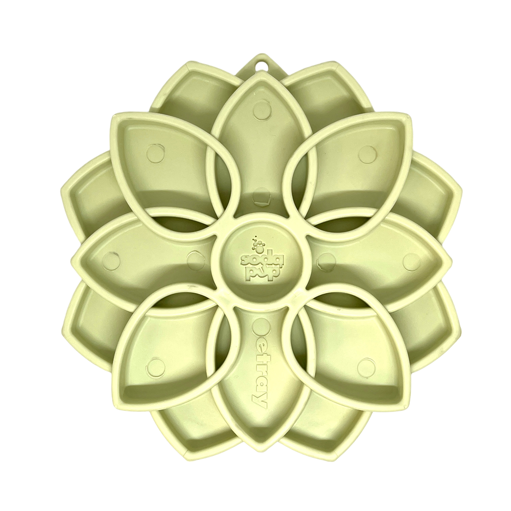Mandala Softie eTray Shallow Slow Feeder Dog Bowl with Suction Cups |  USA Made: Light Pink