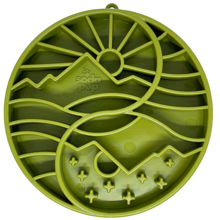 Sun and Moon eTray - Shallow Slow Feeder Dog Bowl for Enrichment | USA Made: Orange