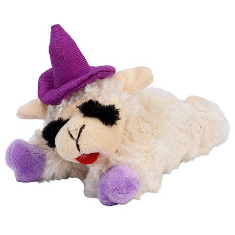 Multipet Halloween Lamb Chop Witch Hat Purple Dog Toy 6.5"