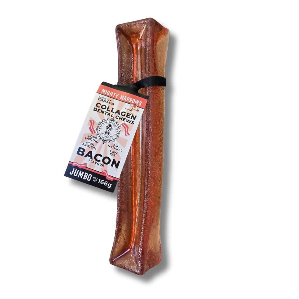Mighty Marrows Collagen Dental Chew - Bacon - 3 Sizes: Large