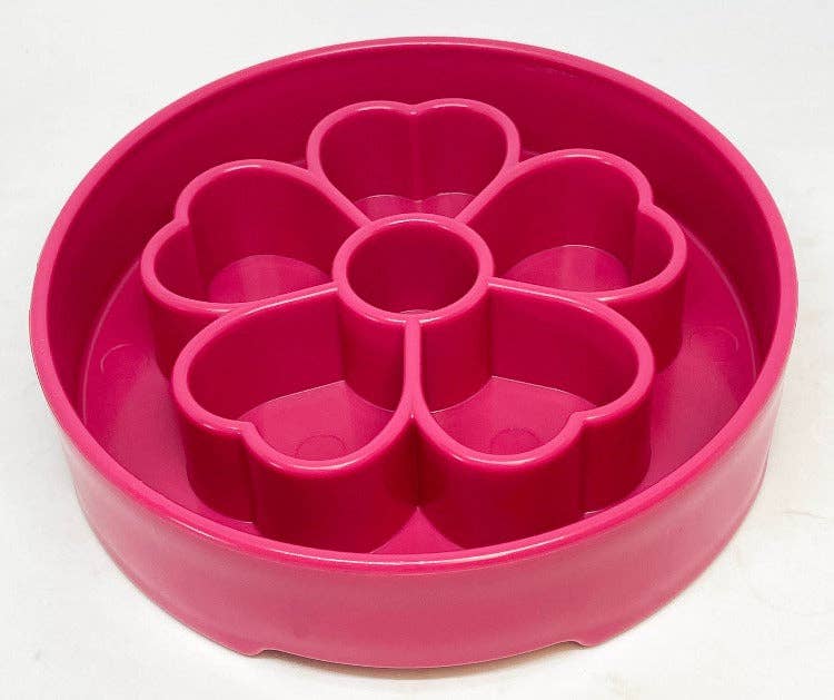 Flower eBowl Deep Slow Feeder Dog Bowl for Enrichment | USA Made: Flower Bowl - Pink