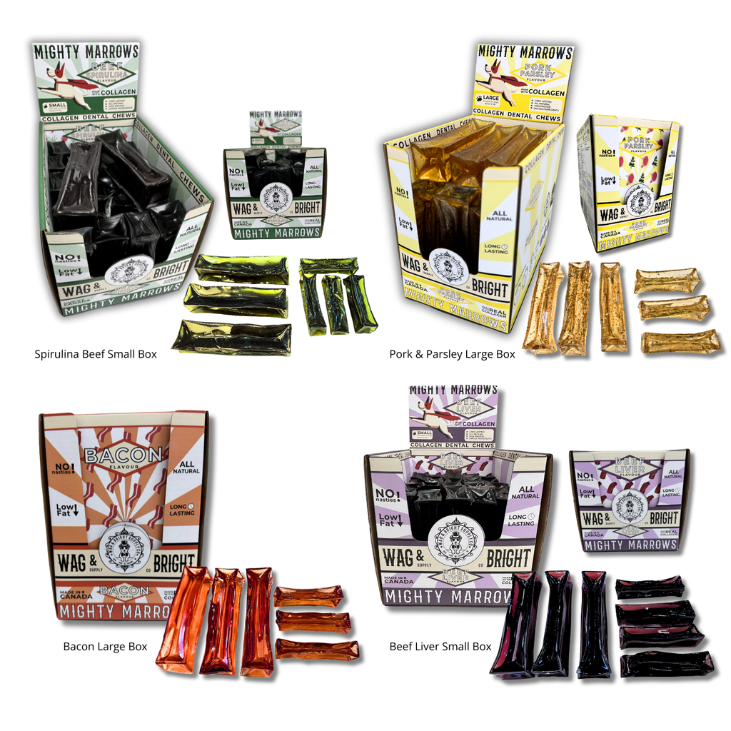 Mighty Marrows Collagen Dental Chew - Spirulina Beef -3 Size: Large
