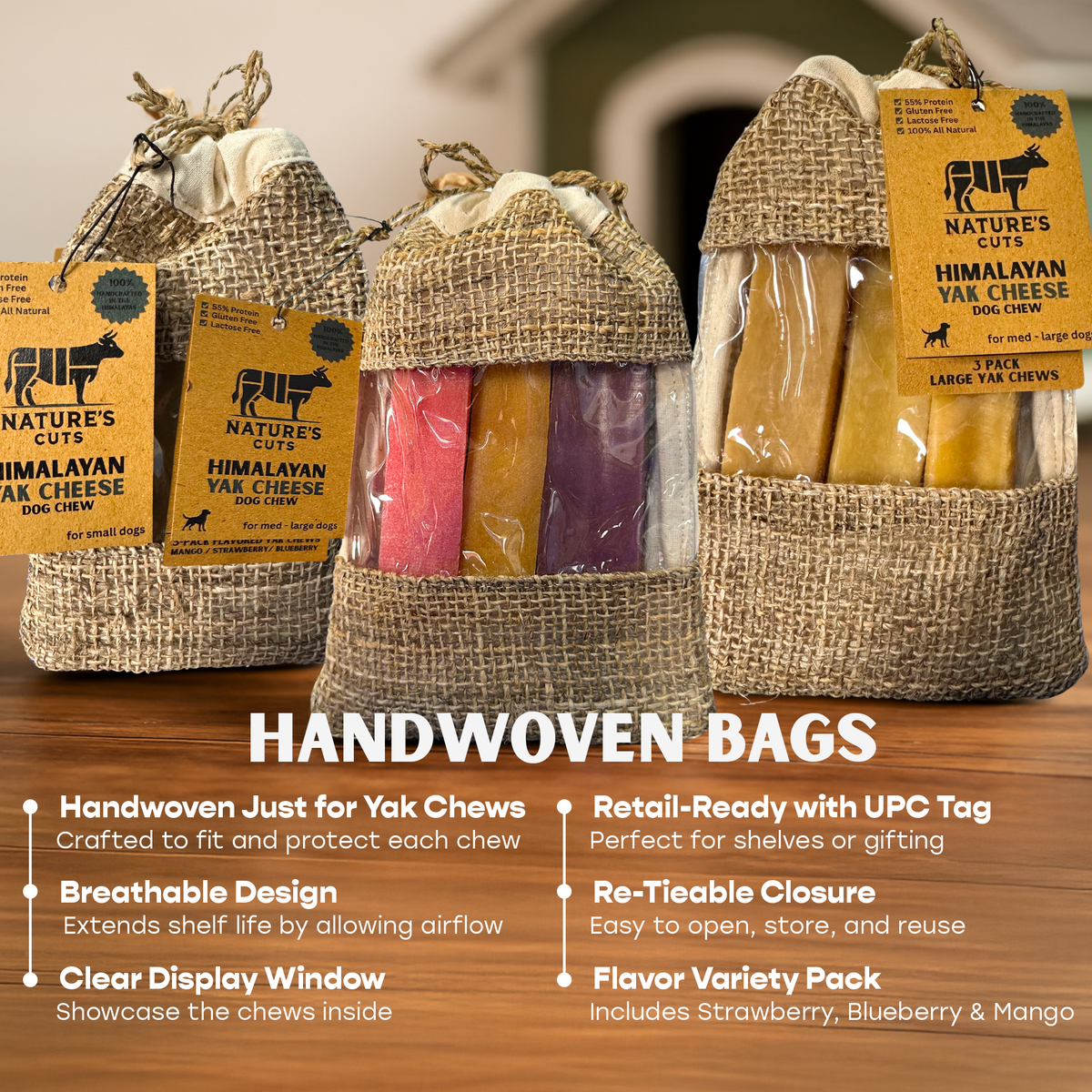 Flavored Large Yak Cheese (3 Pack) in Handwoven Bag $15.4/Bag): 1