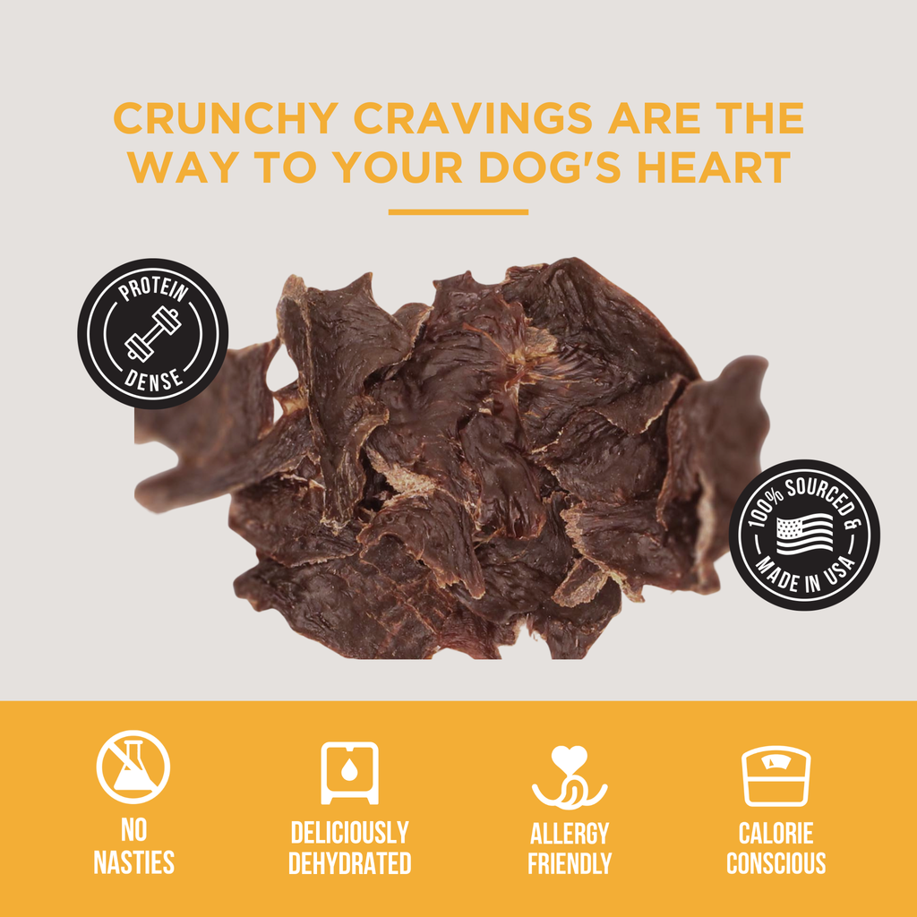 The Only Dehydrated Beef Heart Jerky Dogs Need: Sample Bag - Approx. 1 oz