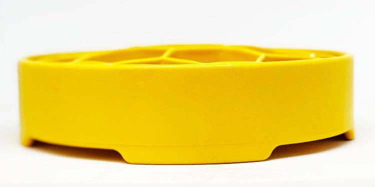 Honeycomb eBowl Deep Slow Feeder Dog Bowl for Enrichment | USA Made: Blue