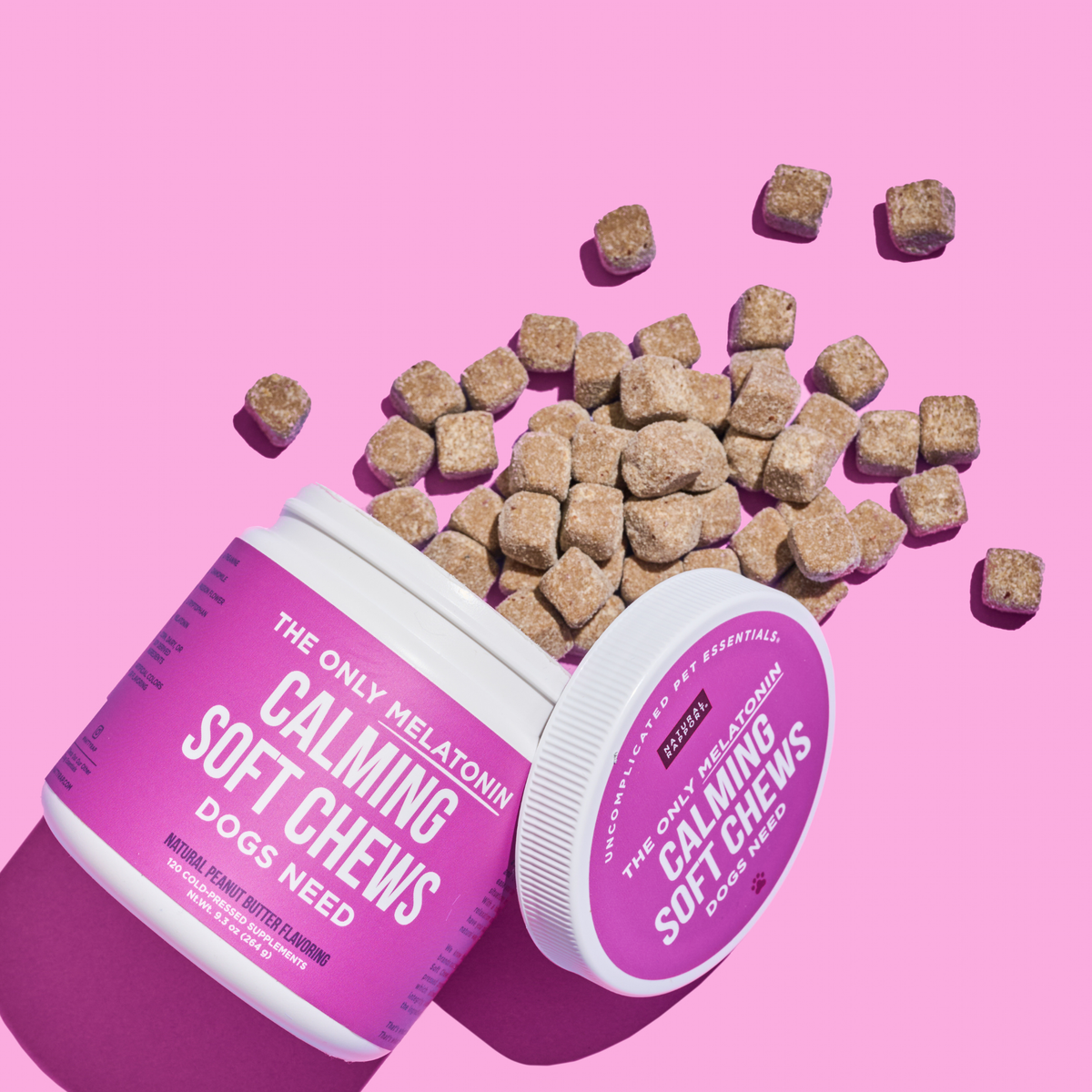 The Only Melatonin Calming Soft Chews Dogs Need: 120 count jar