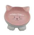 ThoozyPet Cat Face Ceramic Bowl Pink