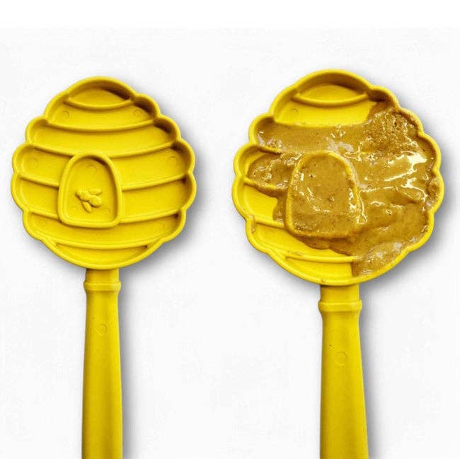 EStick Hand-Held Dog Enrichment Toy - Interactive Lick Stick | USA Made: Beehive Lick Stick - yellow