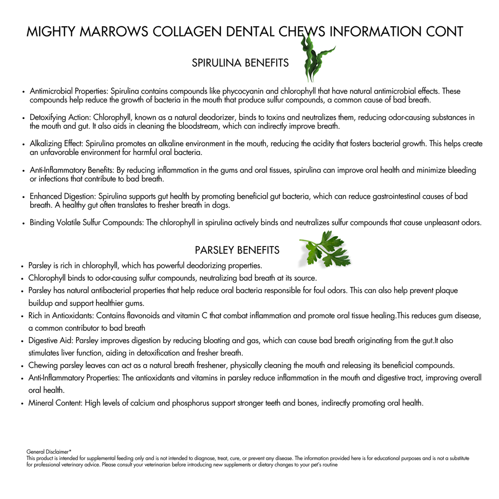 Mighty Marrows Collagen Dental Chew - Pork Parsley - SM/LG: Small