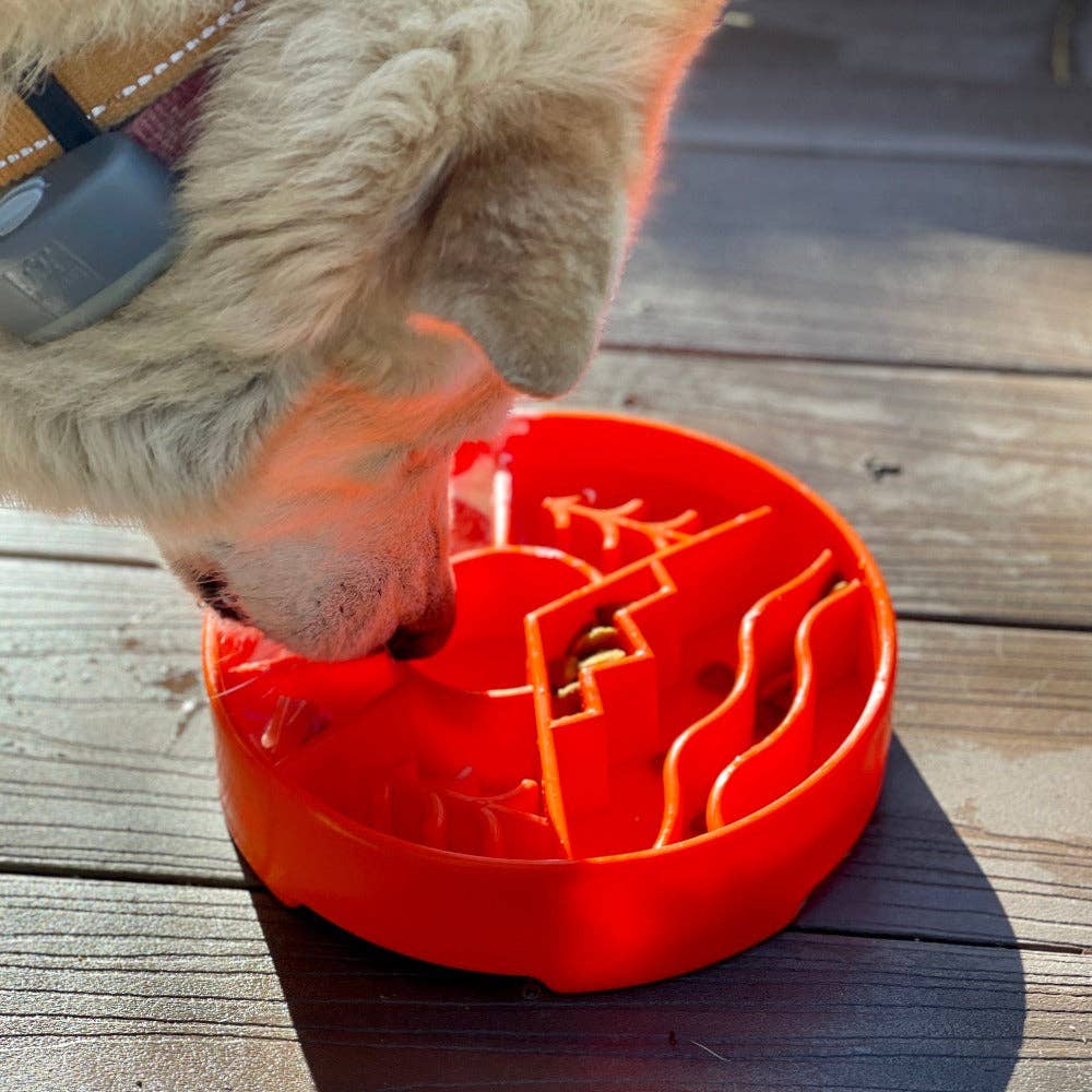 Great Outdoors eBowl - Slow Feeder Dog Bowl & Enrichment | USA Made: Green