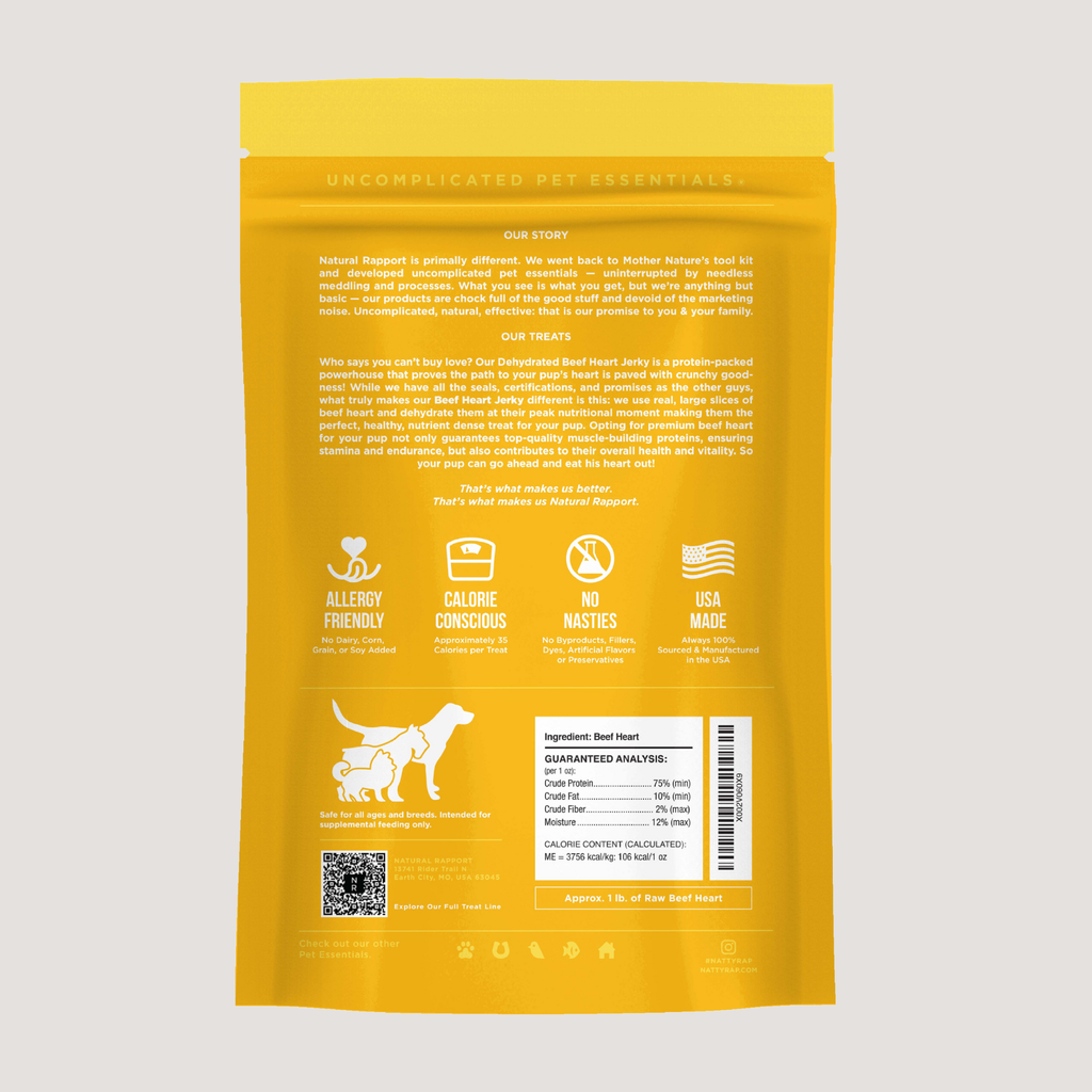 The Only Dehydrated Beef Heart Jerky Dogs Need: Sample Bag - Approx. 1 oz