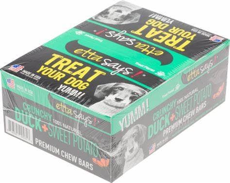 Etta Says! Premium Bars Duck & Sweet Potato Dog Chew 12ct