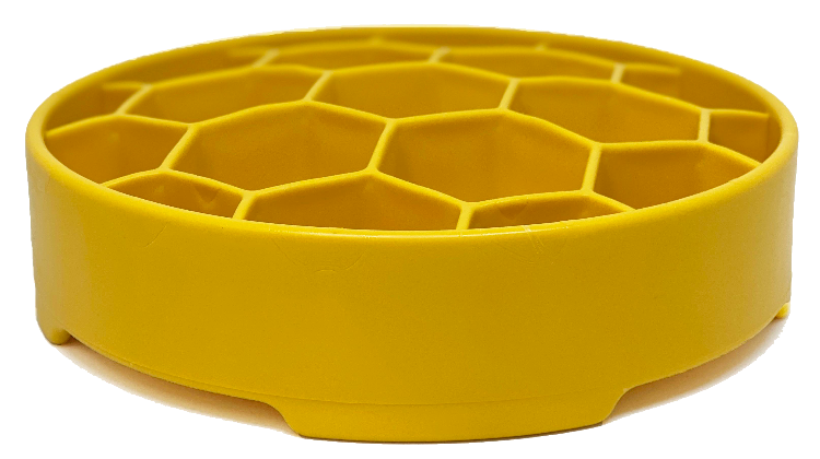 Honeycomb eBowl Deep Slow Feeder Dog Bowl for Enrichment | USA Made: Blue