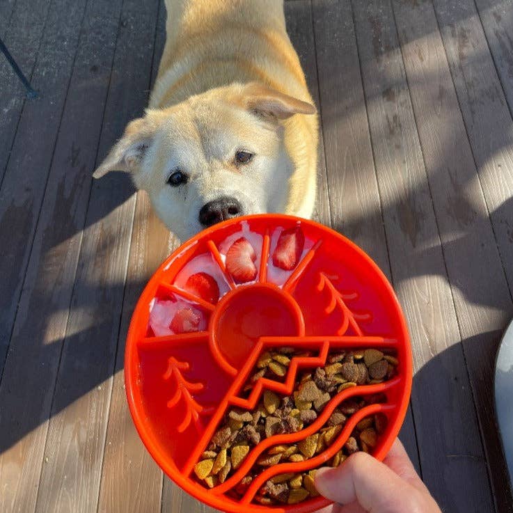 Great Outdoors eBowl - Slow Feeder Dog Bowl & Enrichment | USA Made: Green