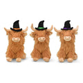 Multipet Highland Cow Shaggy w/ Witch Hat Dog Toy 8" Assrt.