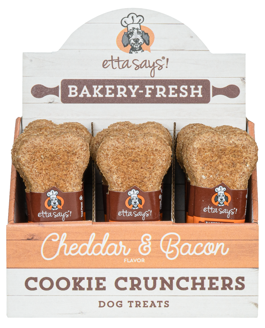 Etta Says! Cookie Crunchers Cheddar & Bacon Dog Treat 24ct