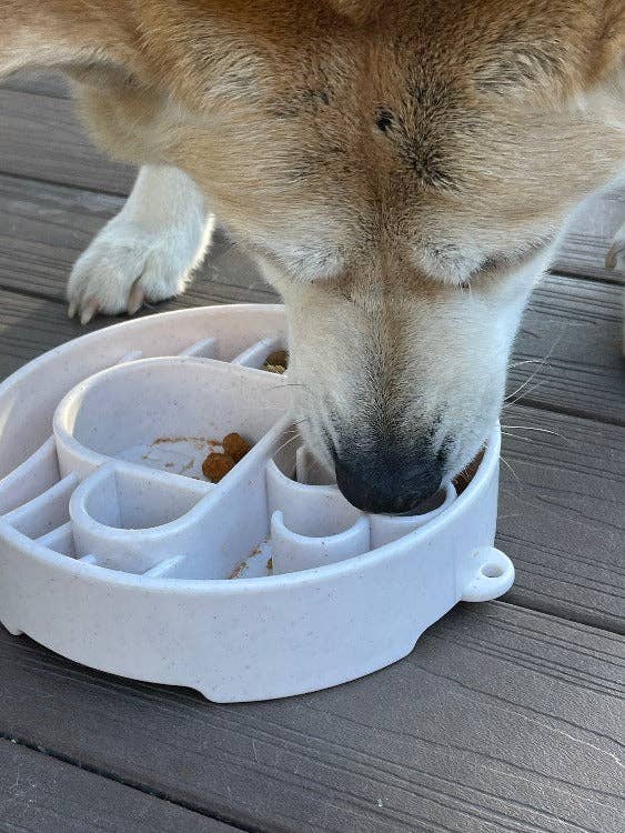 Java eBowl Deep Slow Feeder Dog Bowl for Enrichment | USA Made: Coffee Bean