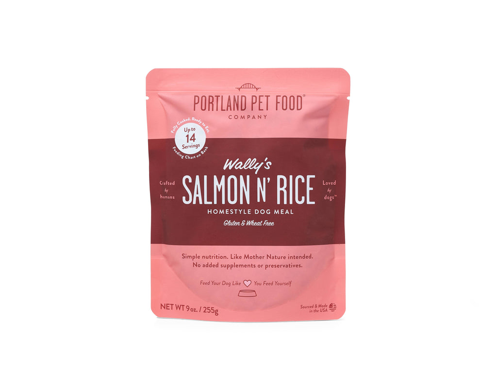 Wally's Salmon N' Rice Human Grade Fresh Wet Food Dog Pouch