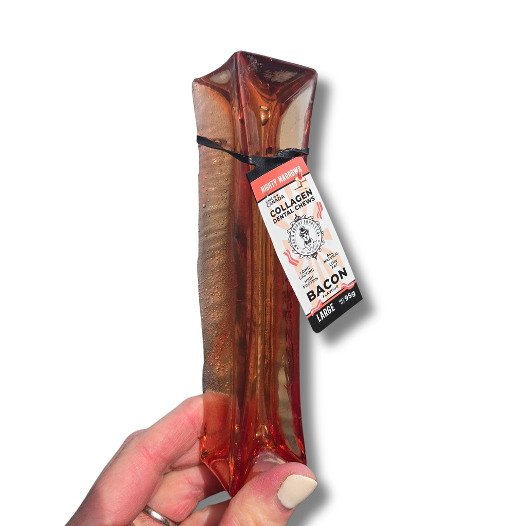 Mighty Marrows Collagen Dental Chew - Bacon - 3 Sizes: Large