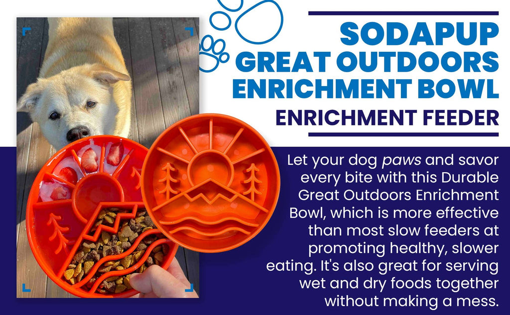 Great Outdoors eBowl - Slow Feeder Dog Bowl & Enrichment | USA Made: Orange