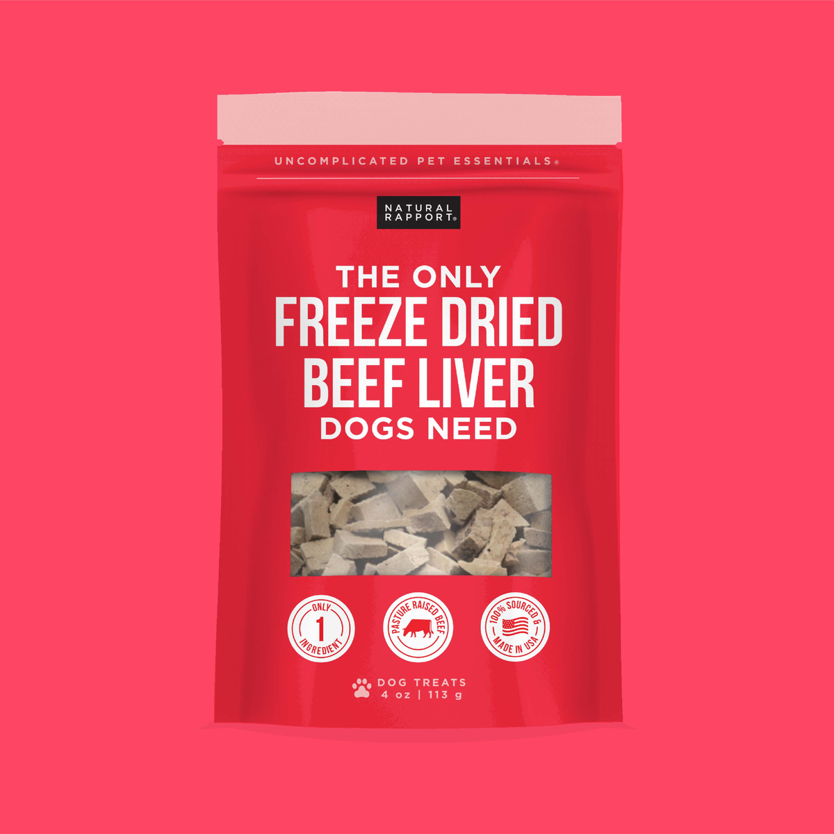 The Only Freeze Dried Beef Liver Dogs Need: Sample Bag - Approx. 1 oz