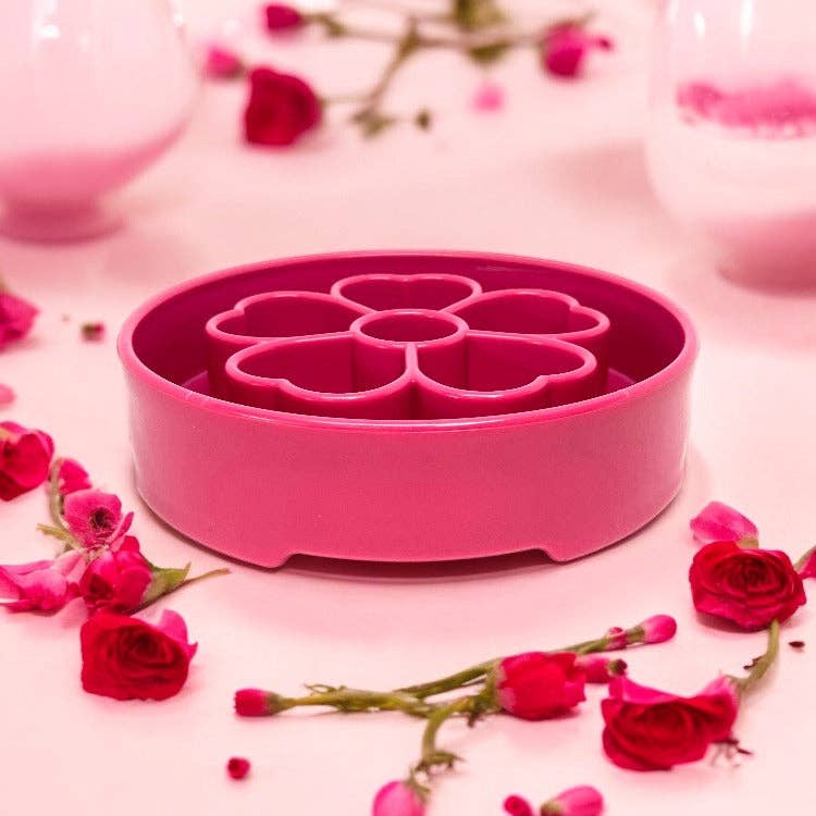 Flower eBowl Deep Slow Feeder Dog Bowl for Enrichment | USA Made: Flower Bowl - Pink