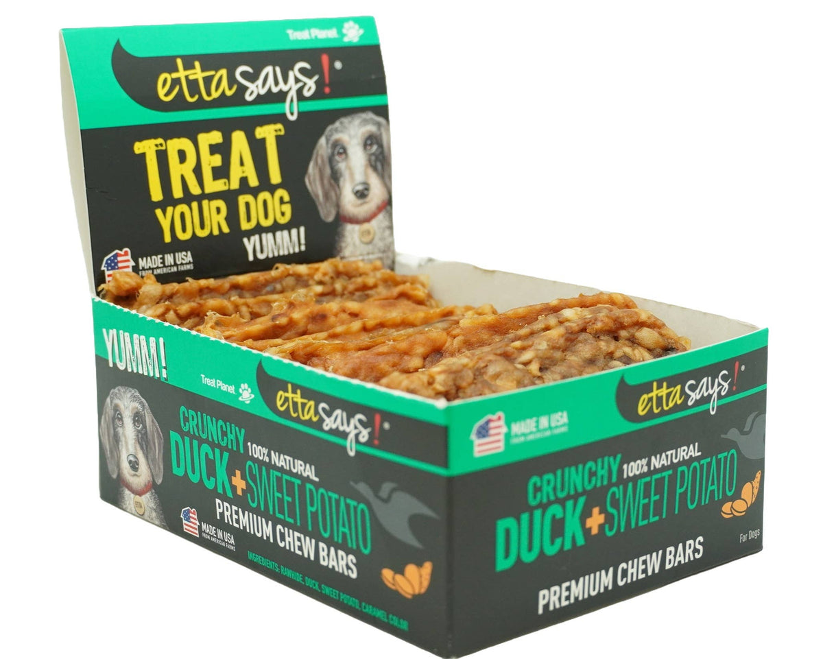 Etta Says! Premium Bars Duck & Sweet Potato Dog Chew 12ct
