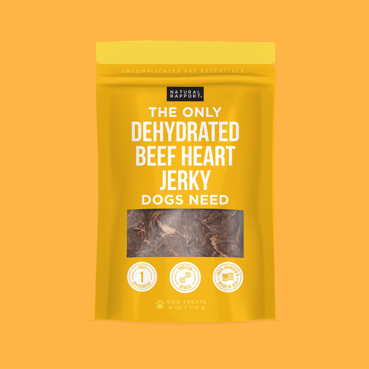 The Only Dehydrated Beef Heart Jerky Dogs Need: Sample Bag - Approx. 1 oz