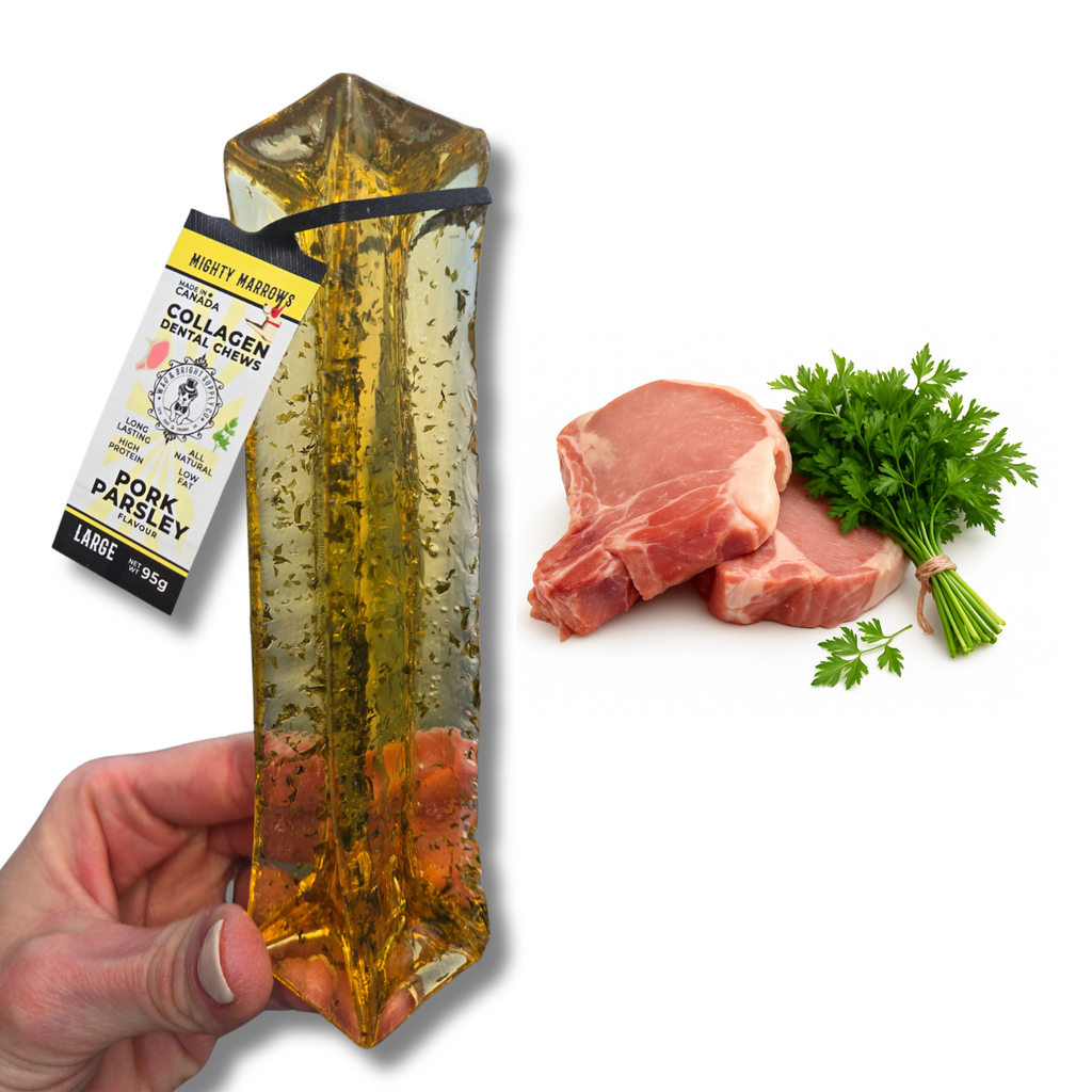 Mighty Marrows Collagen Dental Chew - Pork Parsley - SM/LG: Small