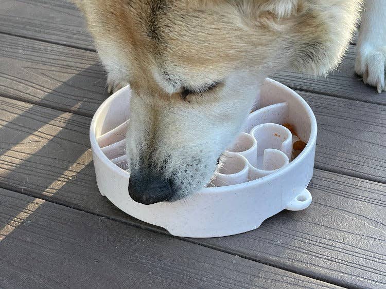 Java eBowl Deep Slow Feeder Dog Bowl for Enrichment | USA Made: Coffee Bean