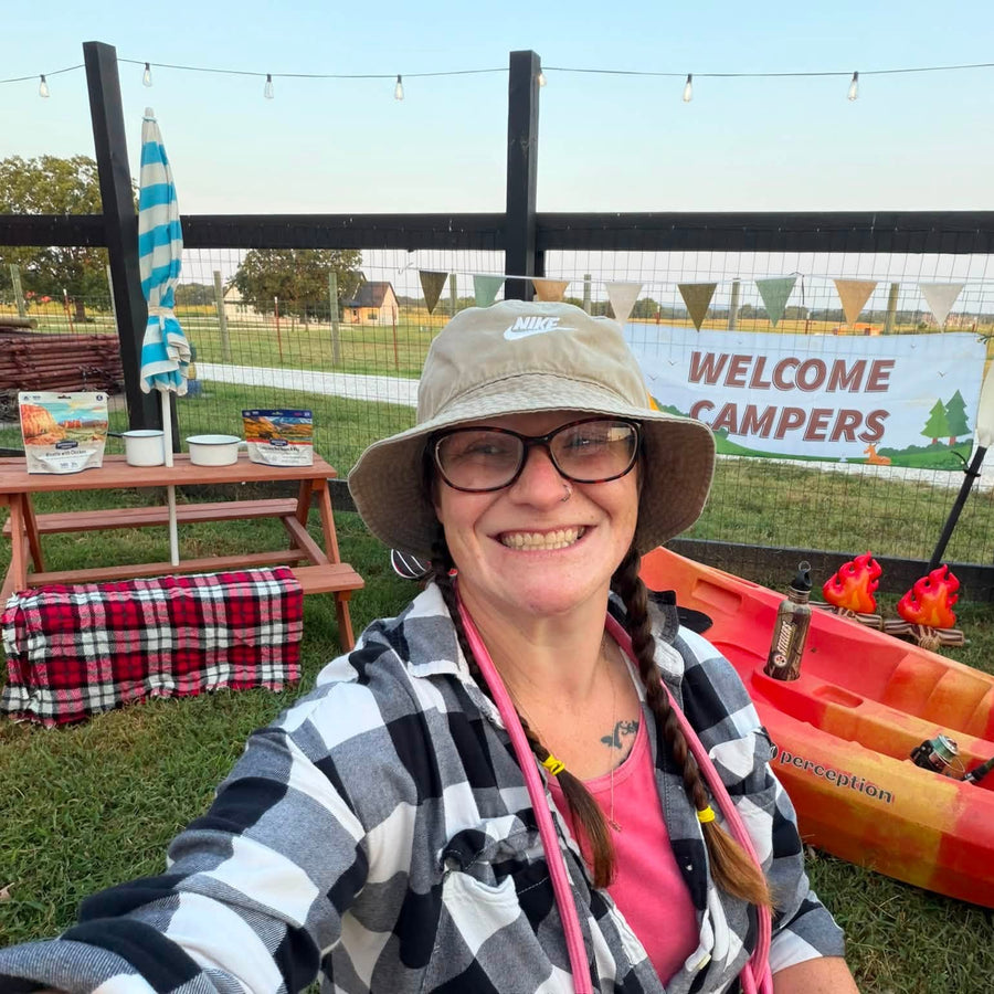 Missy Liu’s Day Camp setup with outdoor camping activities for dog daycare in Farmington, Arkansas