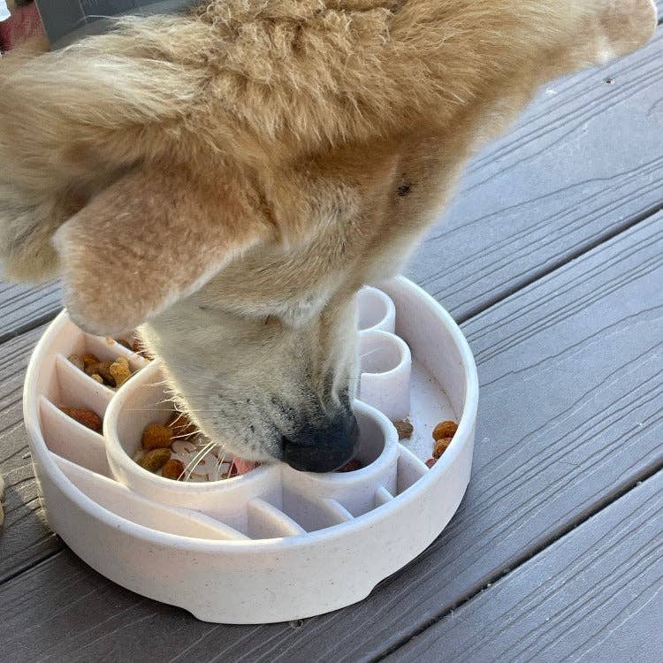 Java eBowl Deep Slow Feeder Dog Bowl for Enrichment | USA Made: Coffee Bean