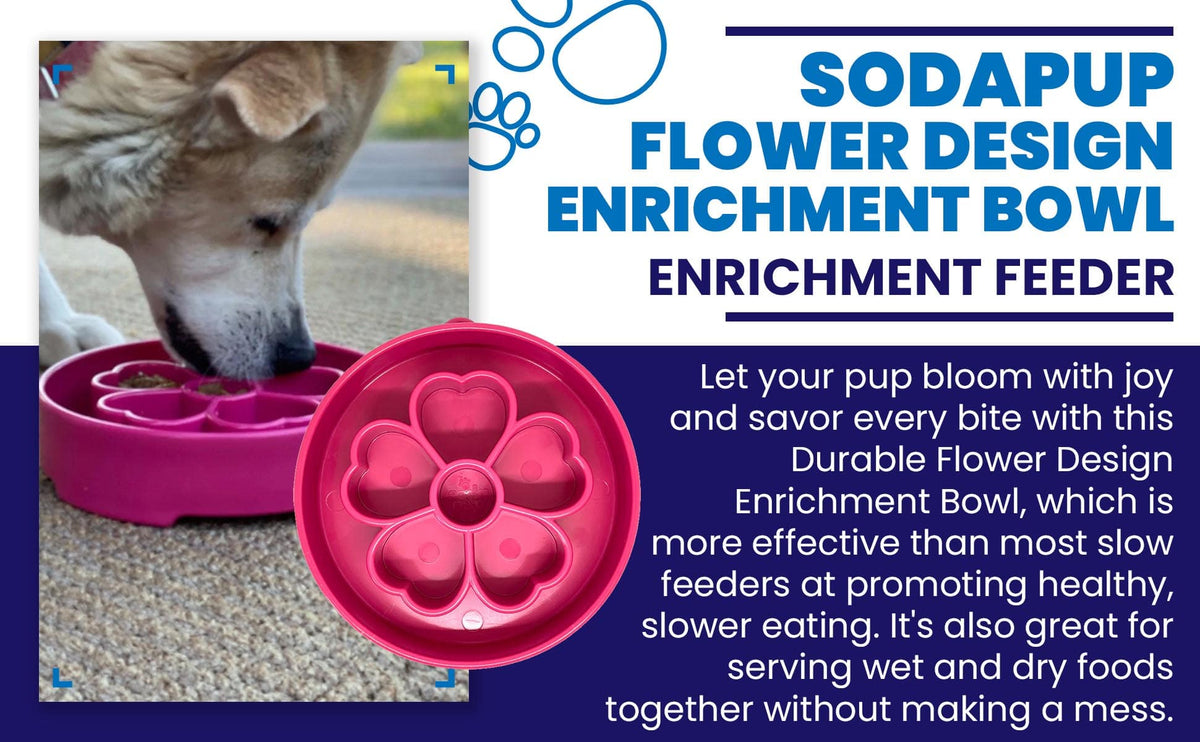 Flower eBowl Deep Slow Feeder Dog Bowl for Enrichment | USA Made: Flower Bowl - Pink