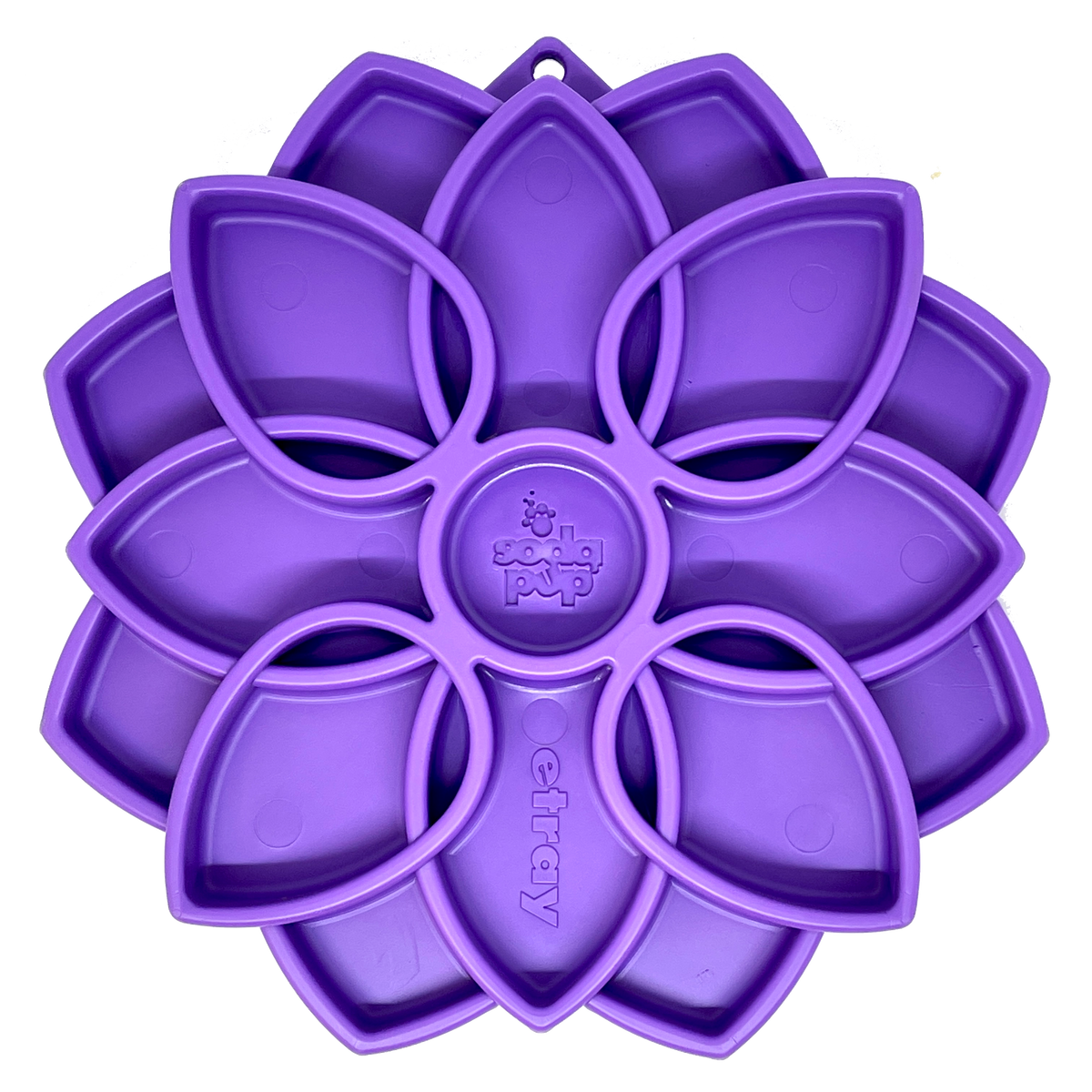 Mandala eTray Shallow Slow Feeder Dog Bowl for Enrichment | USA Made: Blue