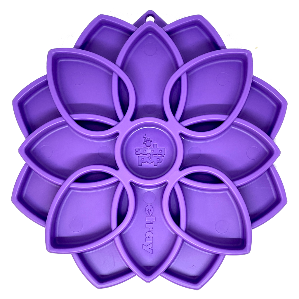 Mandala eTray Shallow Slow Feeder Dog Bowl for Enrichment | USA Made: Pink