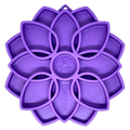 Mandala eTray Shallow Slow Feeder Dog Bowl for Enrichment | USA Made: Purple