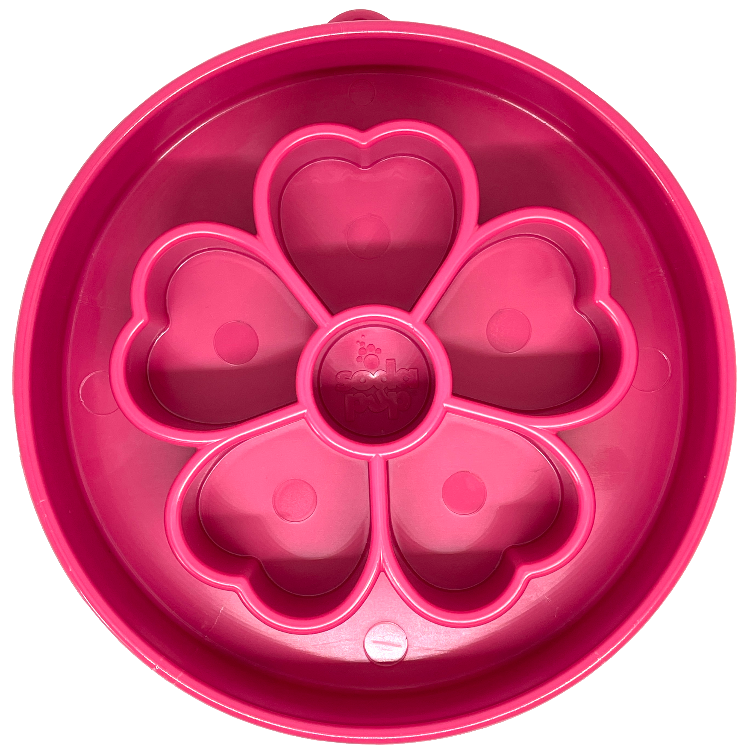 Flower eBowl Deep Slow Feeder Dog Bowl for Enrichment | USA Made: Flower Bowl - Pink